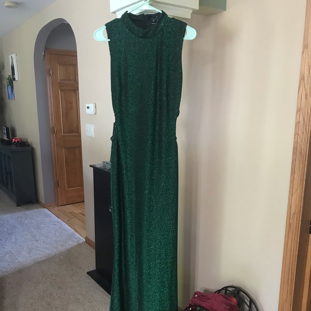 long green prom dress